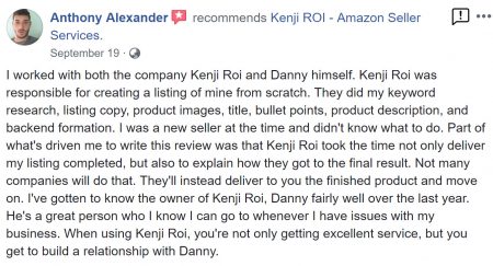Facebook Testimonial - Anthony Alexander
