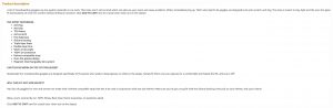 Amazon Copywriting - Ski Goggles - Description