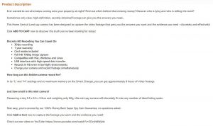 Amazon-Copywriting - Hidden Camera USB Charger - Description