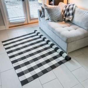 Black & White Plaid Rug