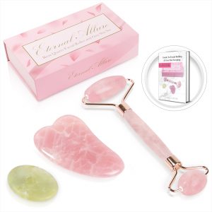 Rose Quartz Face Roller with Gua Sha