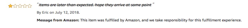 struck through feedback amazon